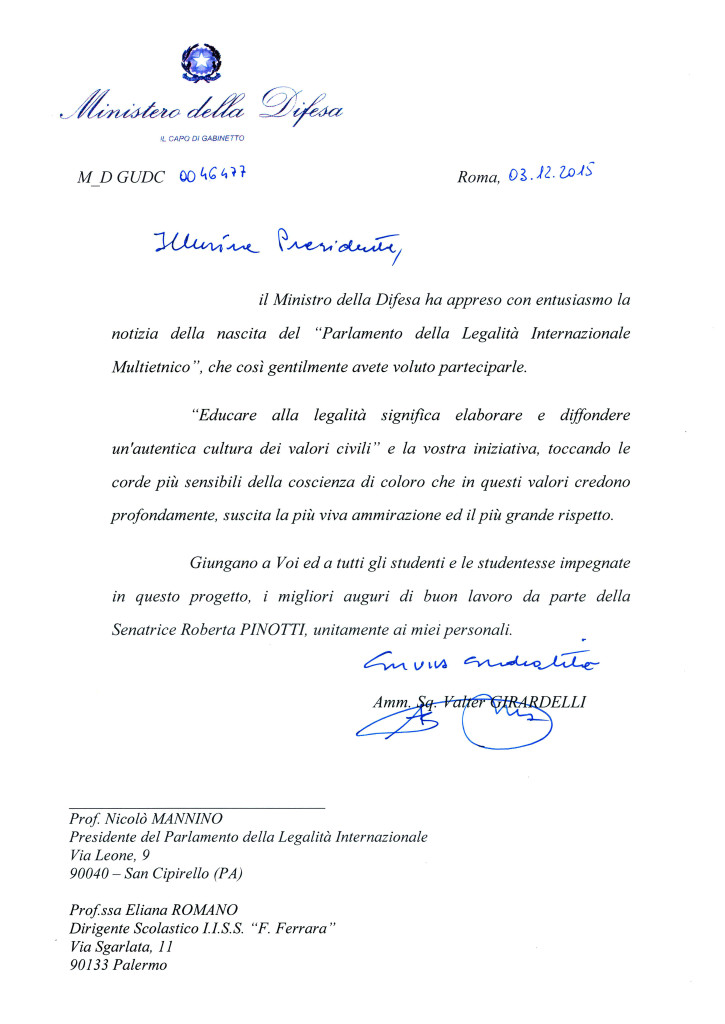 lettera Pinotti